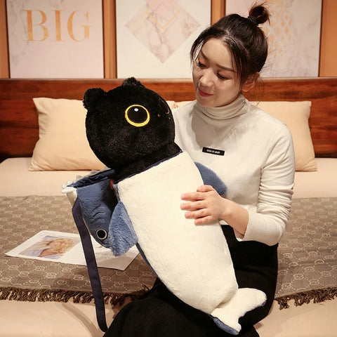 Big Long Cat Plush Pillow – Soft Stuffed Nap Cushion for Kids’ Birthday & Home Comfort