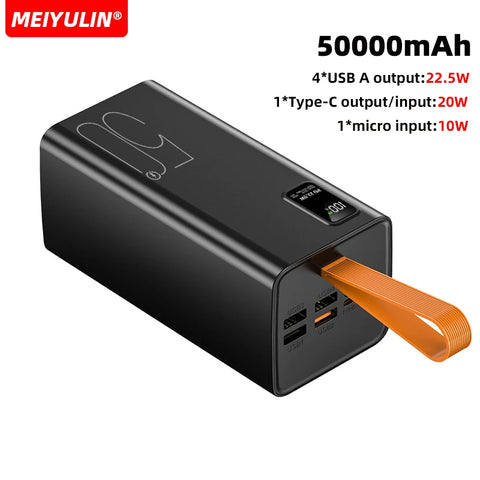 50000mAh Power Bank – USB-C Fast-Charge External Battery