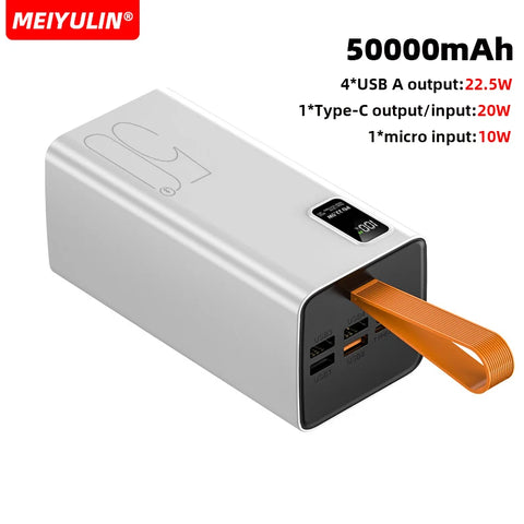 50000mAh Power Bank – USB-C Fast-Charge External Battery