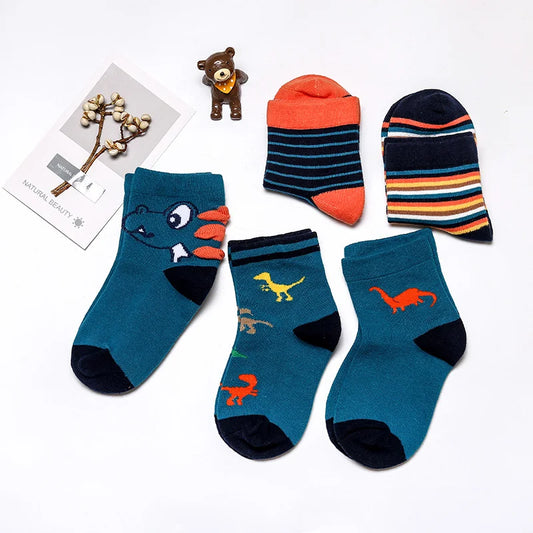 Children's Thick Terry Dinosaur Space Socks