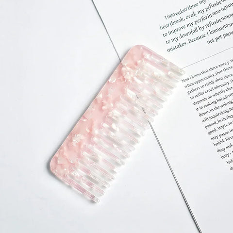 Colorful Wide Teeth Acetate Hair Combs - Anti-static Massage Hair Brush for Salon & Travel