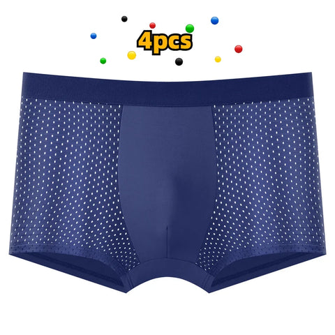 4 stuks ademende mesh herenondergoedboxers