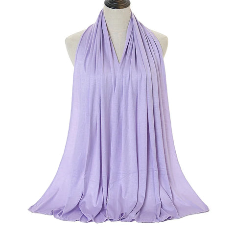 Soft Modal Cotton Jersey Hijab Scarf - Long Muslim Scarf for Women