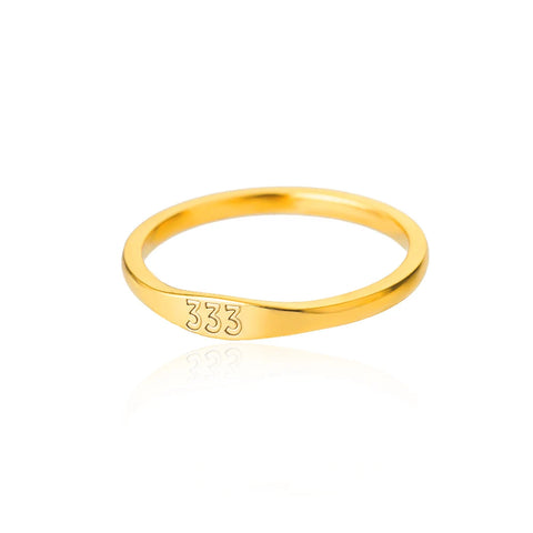Lucky 11:11 Angel Number Rings for Women - Vintage Stainless Steel Finger Ring - Aesthetic Jewelry Gift