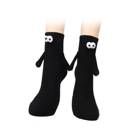 Funny Adult Socks - Magnetic Hand in Hand Solid Color Cartoon Couple Socks for Holidays