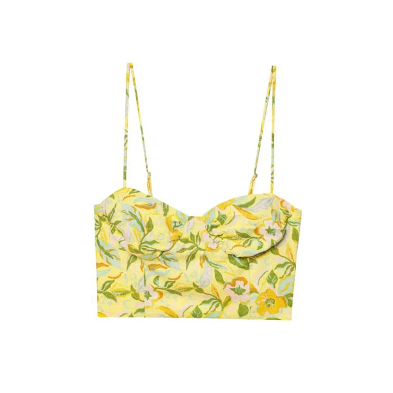 TFMLN Women Floral Print Skirt Two Piece Set