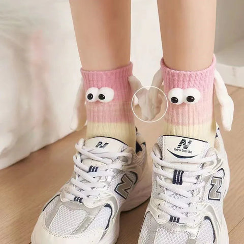 Cute Magnetic Hand Grip Socks for Women - Fun Couple Socks