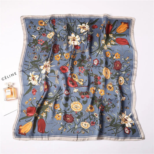 Luxury Floral Silk Scarves for Women