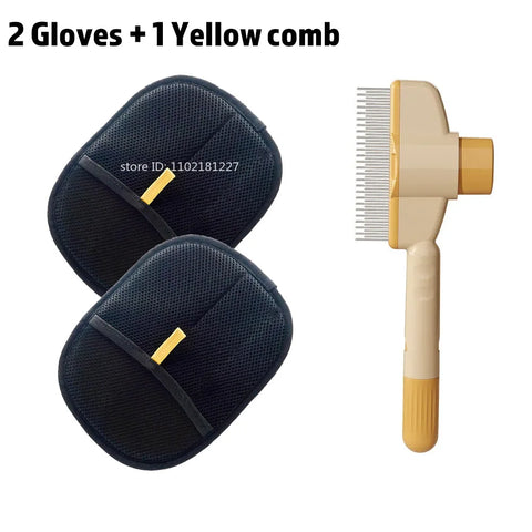 Cat and Dog Hair Remover Brush and Grooming Gloves Set