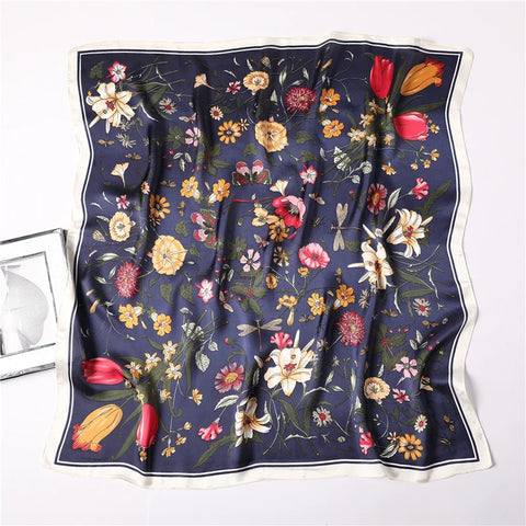 Luxury Floral Silk Scarves for Women