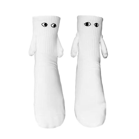 Funny Adult Socks - Magnetic Hand in Hand Solid Color Cartoon Couple Socks for Holidays
