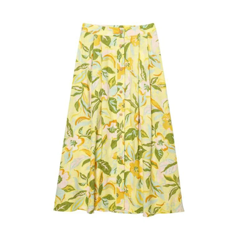 TFMLN Women Floral Print Skirt Two Piece Set
