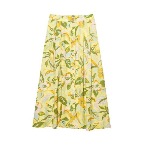 TFMLN Dames Bloemenprint Rok Tweedelige Set