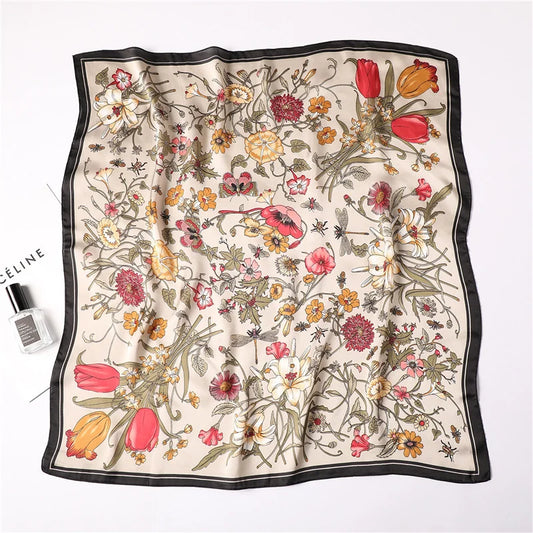 Luxury Floral Silk Scarves for Women