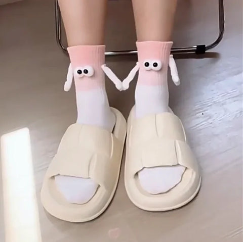 Cute Magnetic Hand Grip Socks for Women - Fun Couple Socks
