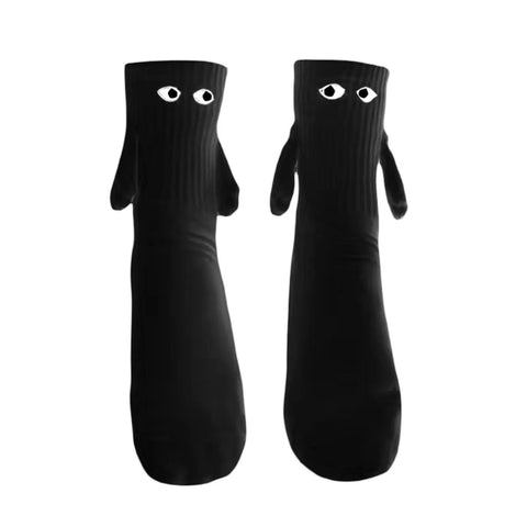Funny Adult Socks - Magnetic Hand in Hand Solid Color Cartoon Couple Socks for Holidays