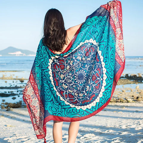 Stylish Women's Scarf - Dual-Use Cotton Shawl