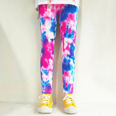 Girls' Floral Print Leggings for Spring & Autumn