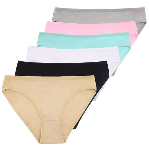 5 Pcs Women Cotton Lace Briefs - Sexy Low Waist Underwear M-XL