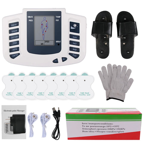 Full Body TENS Muscle Electro Stimulator EMS Acupuncture Therapy Massage with 16 Pads - Complete Physiotherapy System