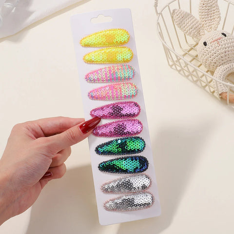 10 stuks/set Koreaanse feestpailletten BB-clips - handgemaakte haaraccessoires voor kinderen