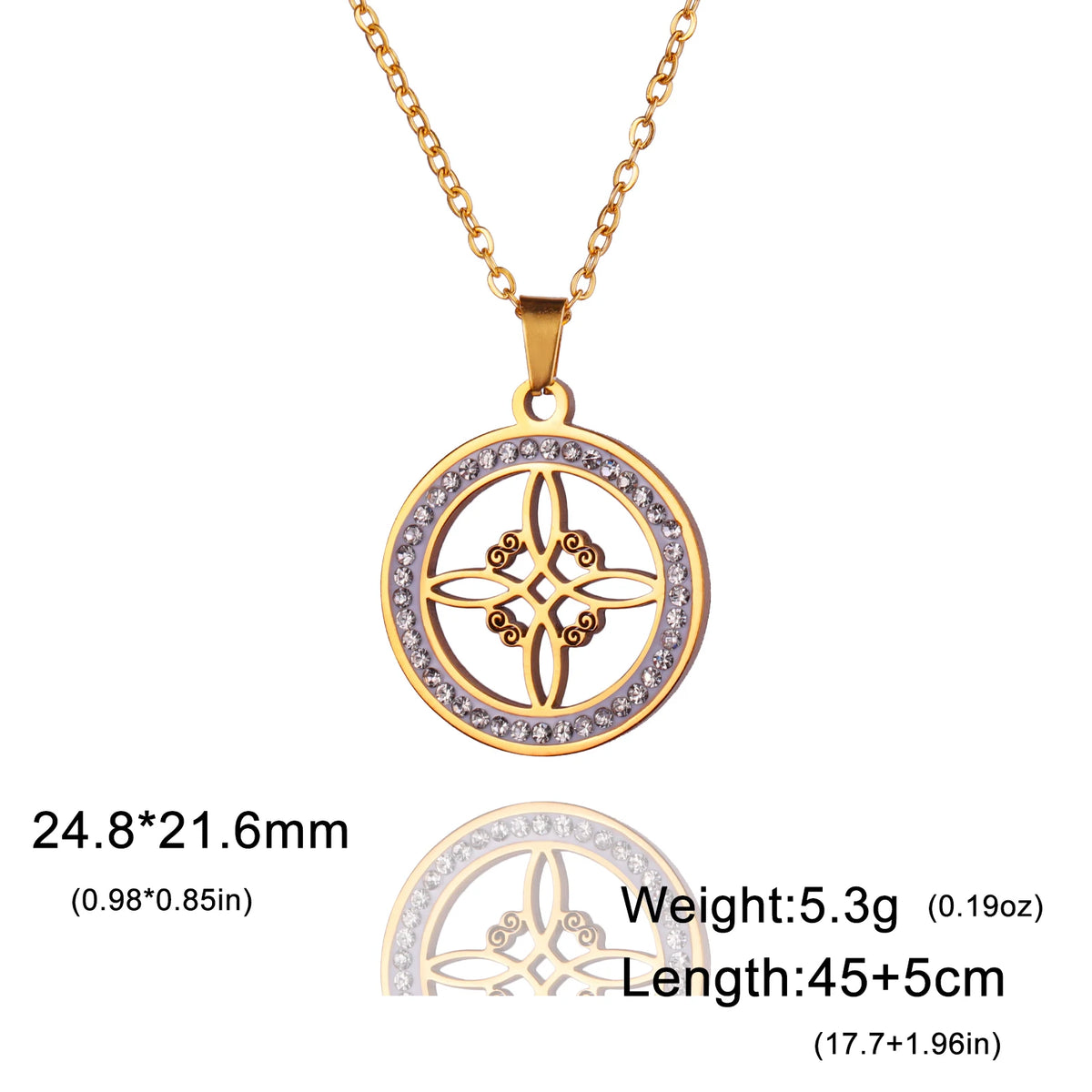 Skyrim Witchcraft Witch Knot Necklace - Stainless Steel Amulet with Clear Zircon Pendant | Perfect Wicca Jewelry Gift