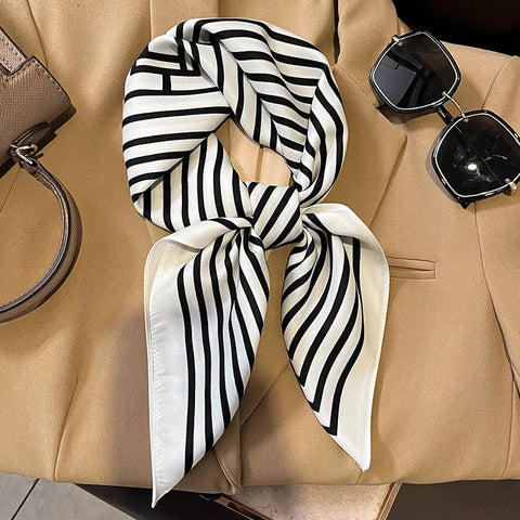 Luxury Silk Plaid Scarf for Women