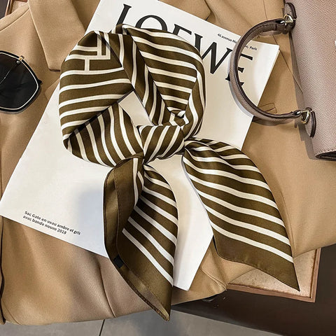 Luxury Silk Plaid Scarf for Women