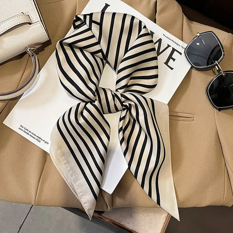 Luxury Silk Plaid Scarf for Women