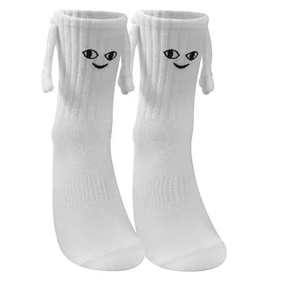 Funny Adult Socks - Magnetic Hand in Hand Solid Color Cartoon Couple Socks for Holidays