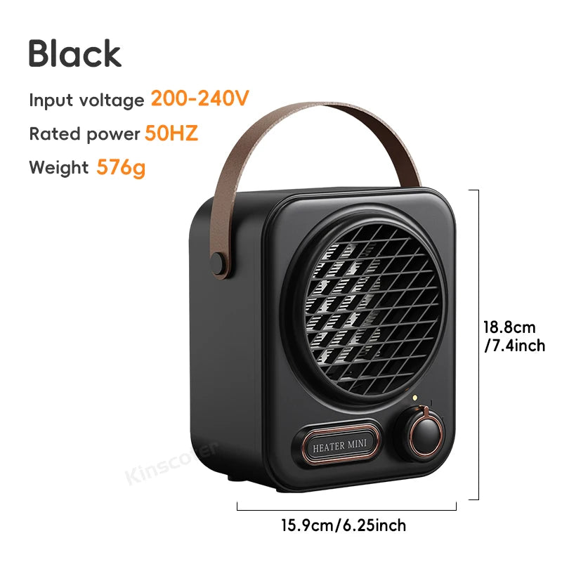 KINSCOTER Portable Electric Heater for Indoor Use, 1000W Space Heater, Fast Heating Fan for Home and Office