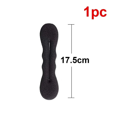 1/4PCS Zachte spons haarroller stylingtool - Zwarte knotmaker en krultang 