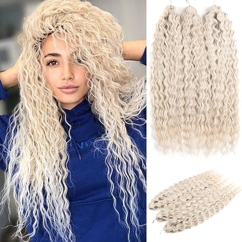 Ariel Curl Ombre Blonde Pink 22 Inch Deep Wave Crochet Hair