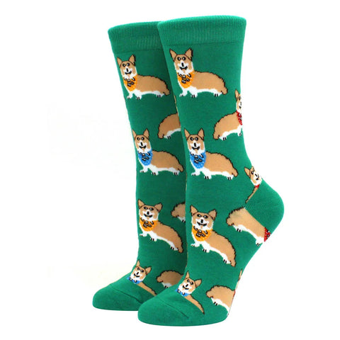 New Corgi Schnauzer Cartoon Happy Puppy Collection Socks for Men and Women