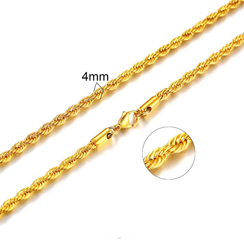 Figaro Chain Necklace - Stainless Steel Gold Color Choker for Women & Girls in Multiple Lengths