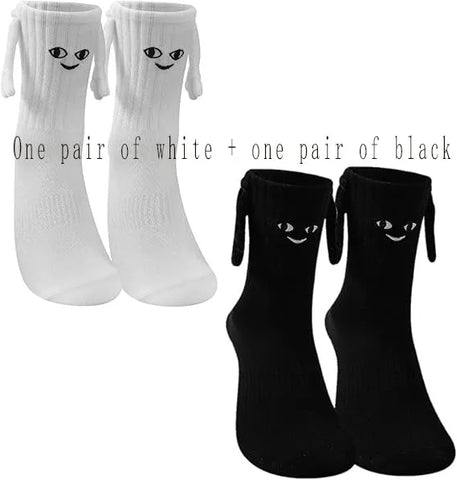 Funny Adult Socks - Magnetic Hand in Hand Solid Color Cartoon Couple Socks for Holidays