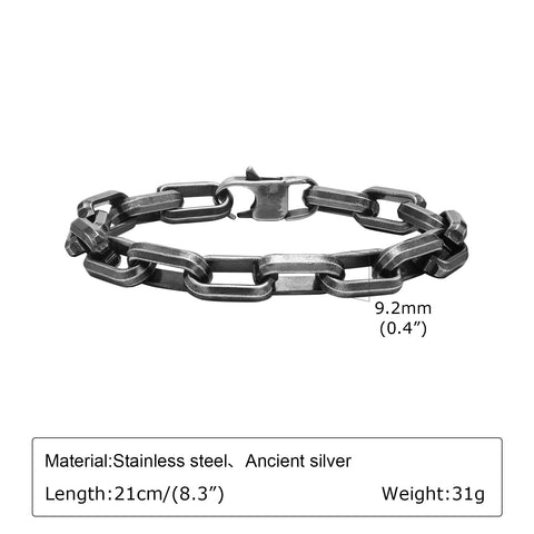 Vintage Byzantine Chain Bracelet for Men and Boys - Stainless Steel Retro Wristband