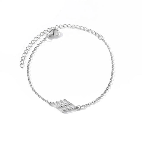 Elegant Zircon Flowers Bracelet for Women and Girls – Luxury Gold Color Stainless Steel Plant Charm Jewelry
