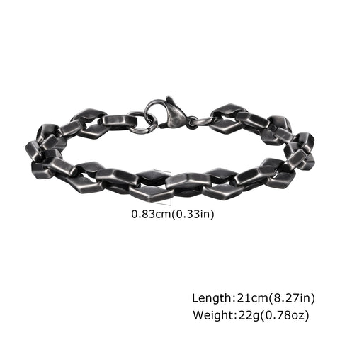 Vintage Byzantine Chain Bracelet for Men and Boys - Stainless Steel Retro Wristband