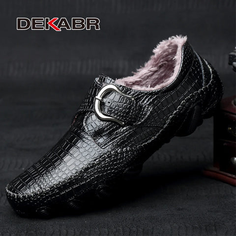 DEKABR Grote maten heren loafers handgemaakt echt leer 
