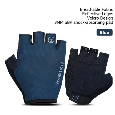 INBIKE Halfvinger fietshandschoenen – Ademende zomer MTB-handschoenen met schokabsorptie