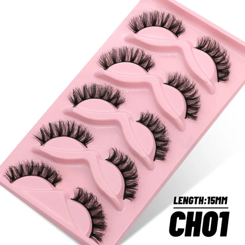 GROINNEYA 3D Faux Mink Lashes – 5/10 Pairs