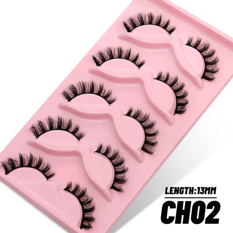 GROINNEYA 3D Faux Mink Lashes – 5/10 Pairs