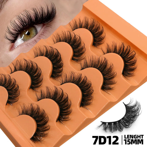 GROINNEYA 5 Pairs Fluffy Eyelashes
