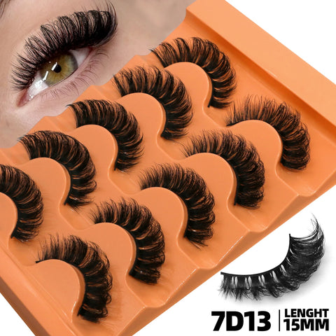 GROINNEYA 5 Pairs Fluffy Eyelashes