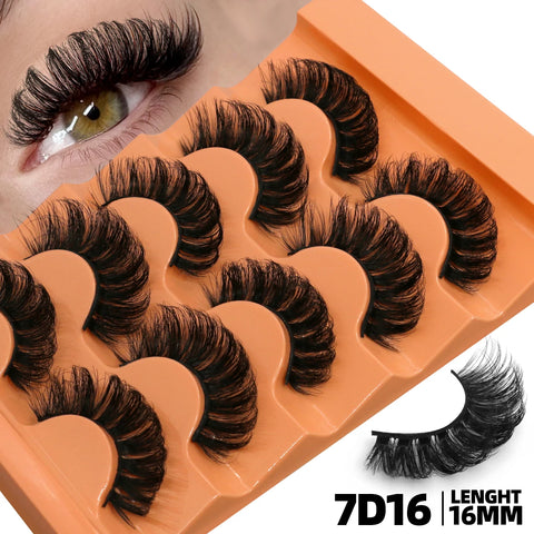 GROINNEYA 5 Pairs Fluffy Eyelashes