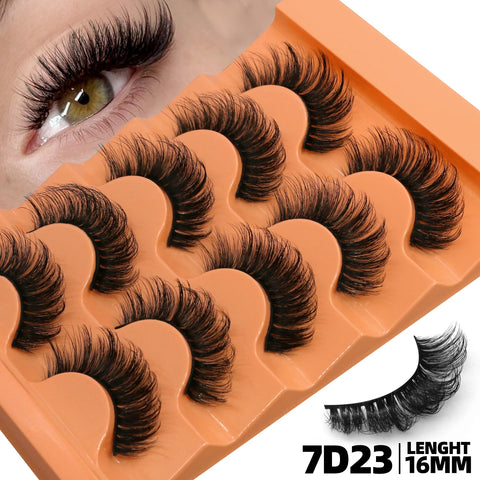 GROINNEYA 5 Pairs Fluffy Eyelashes