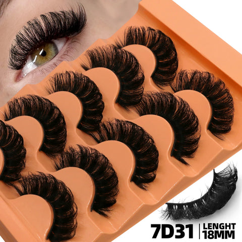GROINNEYA 5 Pairs Fluffy Eyelashes