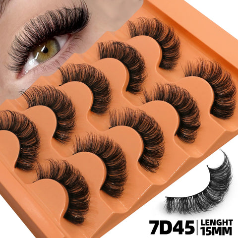 GROINNEYA 5 Pairs Fluffy Eyelashes