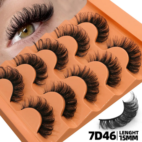 GROINNEYA 5 Pairs Fluffy Eyelashes